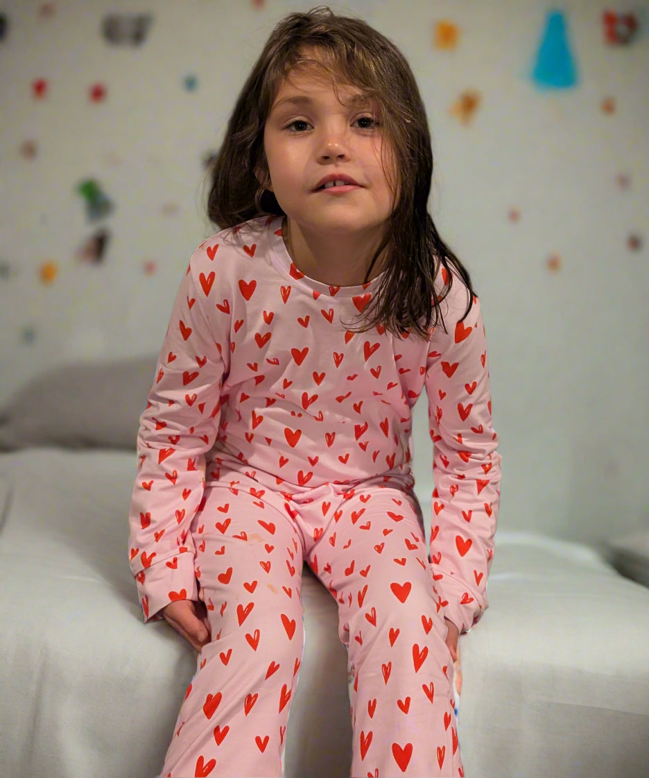 Girls Reversable Pajama or Daywear Jumpsuit | Red Heart Ombre