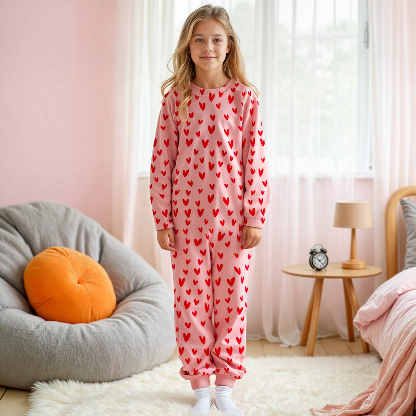 Girls Reversable Pajama or Daywear Jumpsuit | Red Heart Ombre