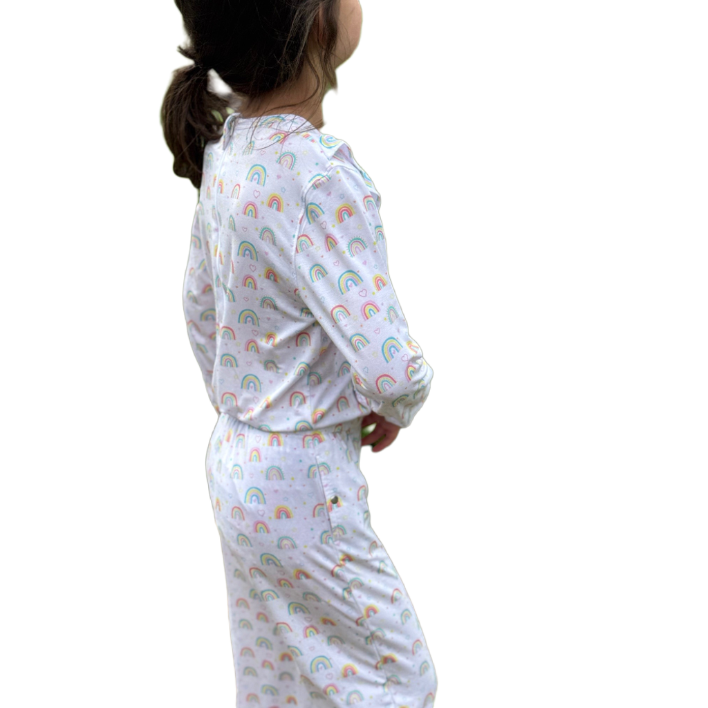 Sensory Friendly Rainbow Jumpsuit | Stylish Ruffled One-Piece